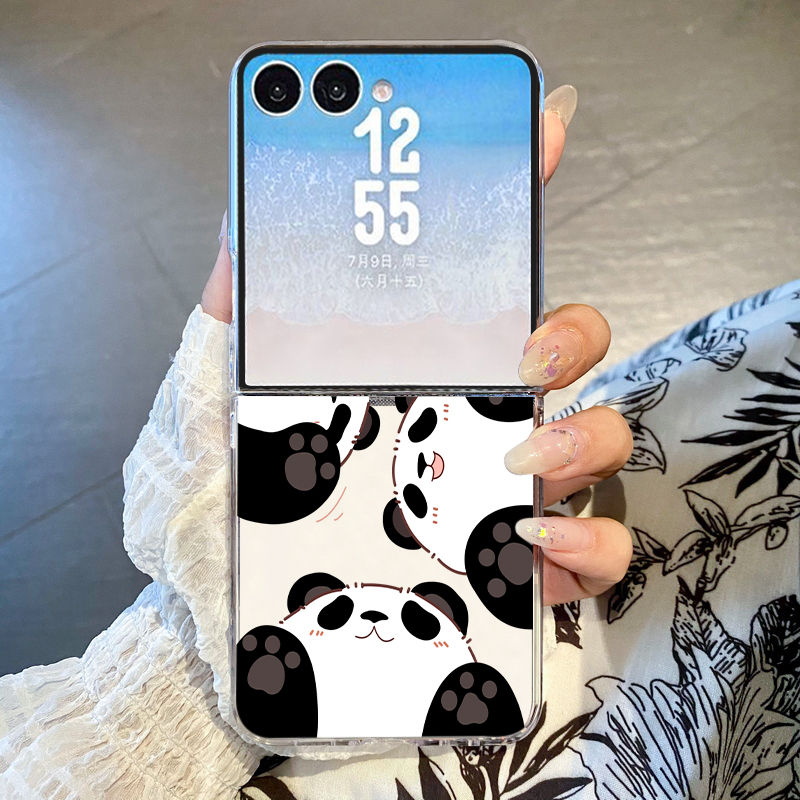 Phone Cases Z Flip 5 - Cute Panda Print Phone Case For