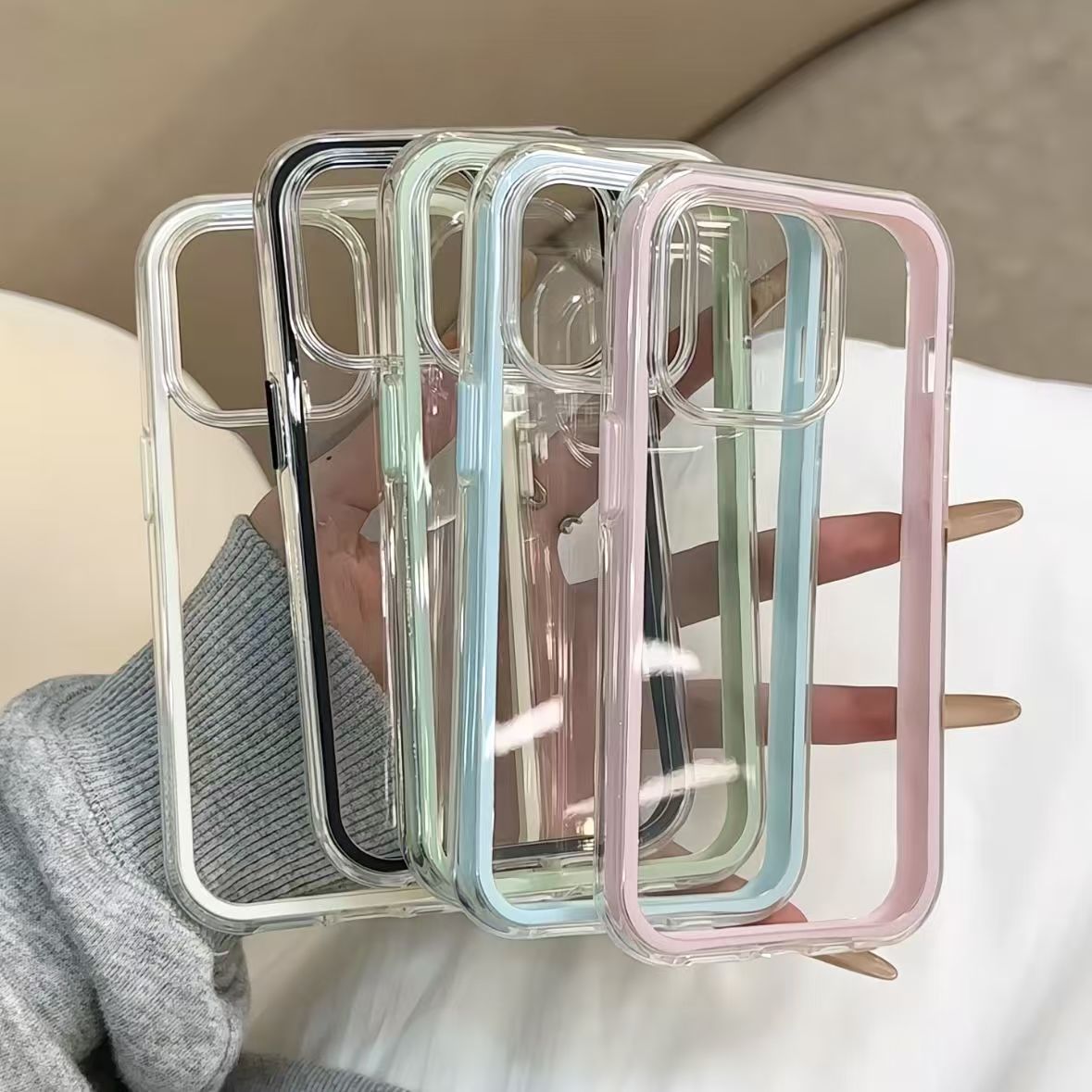 Phone Cases Junk - Luxury Candy Color Frame Clear Back