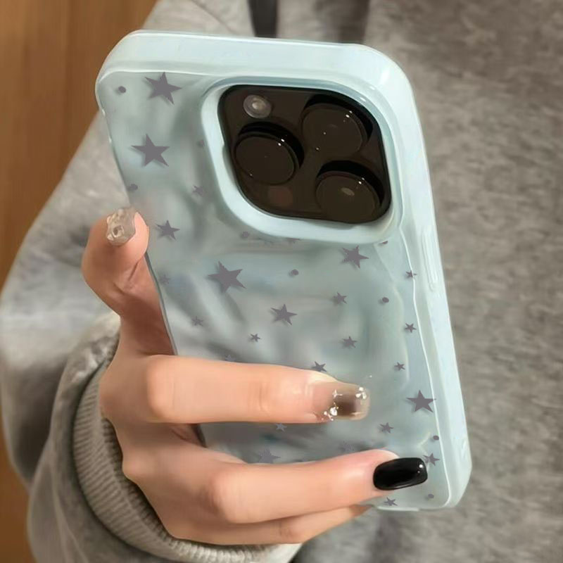 Phone Cases Junk - Minimalist Gray-Blue Star Wave Texture Phone