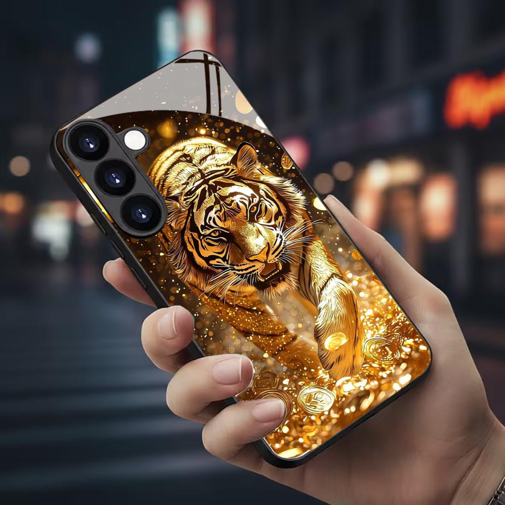 Tiger pattern glass Phone Case - đánh giá và giá Phone Cases Samsung S24